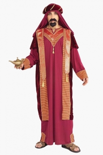 Aladdin Inspired Stylish Look Long Gown Carnation Pink With Lucrative Glossy Red Gold Stripes Sequence