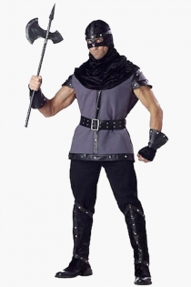 Hot Punisher Look Light Purple Top Accentuated By Black Leatherette Belt and Edges With Long Dark Pants