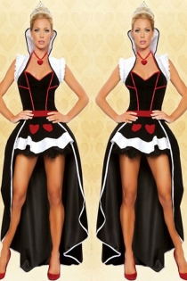 Flirtatious Queen Stylish Look Gorgeously Styled Black White Red Patterned Sequence