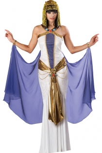 Exotic Egyptian Queen Style Glossy White Long Gown Sparkling Silk Gold Sequence Sheer Purple Accents