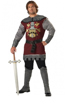 Appealing Knight Inspired Look Silver Greyish Longsleeve Dark Red Above Knee Top With Knight Print