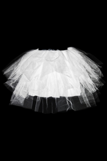 Pure White Mini Skirt with Mesh Overlay