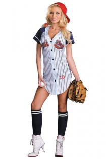 Playful  Girl's Baseball Player Costume with Hats