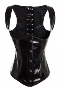 Bodacious Figure-Enhancing Black Leatherette Underbust Corset