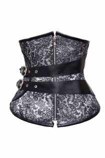 Fetish and Sexy Black Leatherette Boned Corset