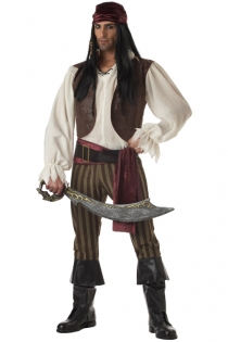Captain Hook Inspired Outfit With Nice Sheer White Longsleeve Brownish and Red Rose Top and Lower Sequence