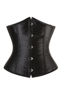 Essential Black Waist Training Corset With Simmering Effect for Every Occasion, Front Busk