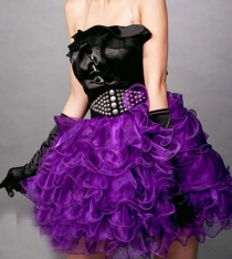 Purple Ballet Ballerina Tutu With Sheer Purple Ruffled LayePurple Skirt and Purple Satin Elastic Waistband