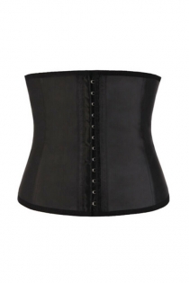 Black Latex Waist Trainer Cincher 9PCS Steel Boned Women Body Shaper Underbust Corset