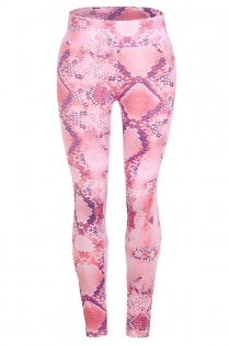 Pink slimming snake print yoga pants