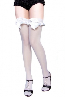 White bow sexy stockings