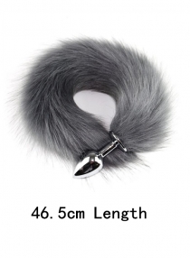 Small metal butt plug gray tail fox tail anal plug fun props tail