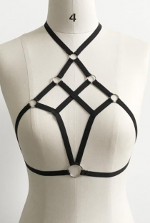 Fashion all-match hanging neck harness double line cross