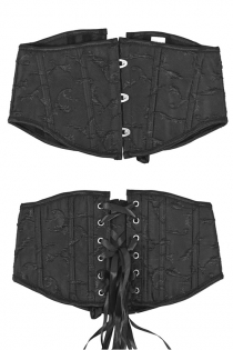 Black Vintage Lolita Embroidered Waist Cincher