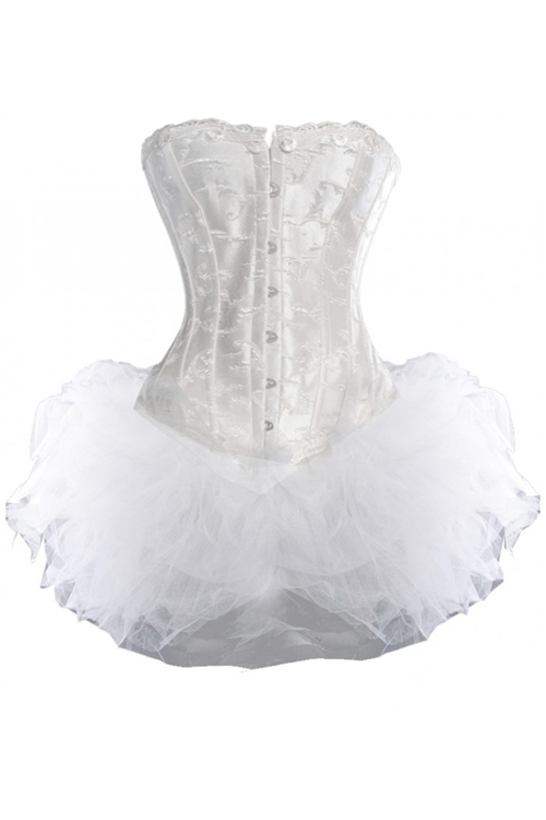 white corset tutu dress