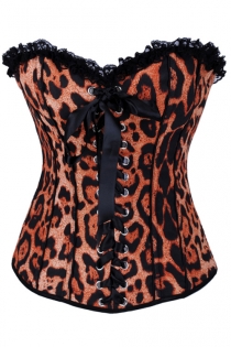 Appealing Black Spots on Orange Body Fit Garment Leopard Inspired Style Crisscrossed Center Tie