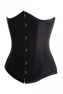 Essential Black Waist Training Corset With Simmering Effect for Every Occasion, Front Busk