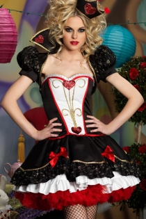 Sexy Queen of Hearts Costume with  Lacy Accents
