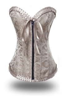 Luxuriously Hot Champagne-Coloured Corset with Classic Tie Laces