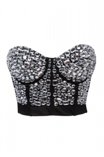 Sexy Sweetheart Corset With Extra White Shinny Rhinestones and Triple Back Closure