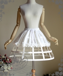 Sexy White Cosplay Skirt Leather Steel Support Tutu