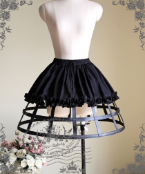 Sexy Black Cosplay Skirt Leather Steel Support Tutu