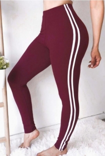 Burgundy slim-fit yoga pants
