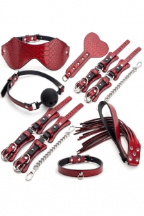 Crocodile pattern SM 7 PCS set for couples flirting in bed, training supplies, female slaves, binding hands and cuffs, collars, adult toys