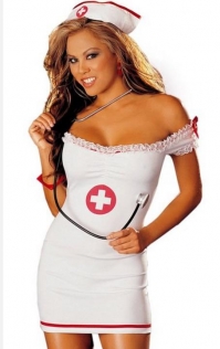 Sexy nurse dress set with nurse’s hat, the stethoscope is not include